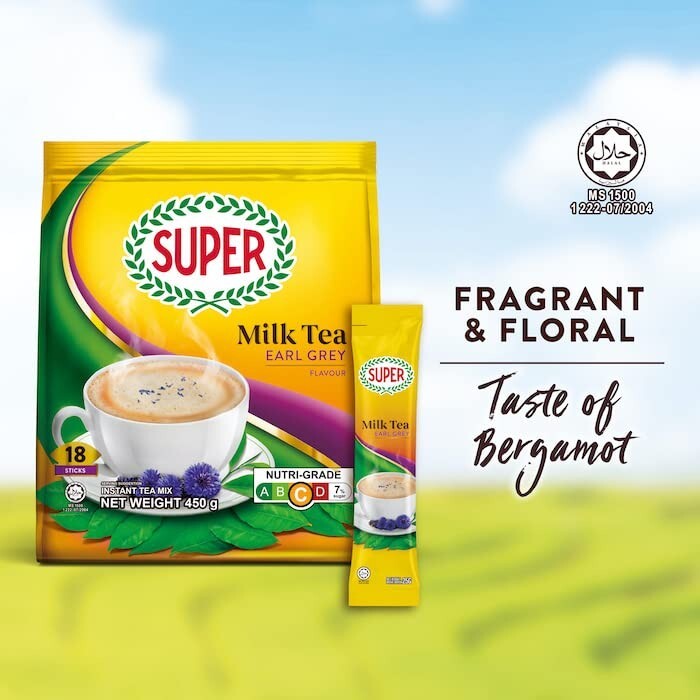 Super 3-In-1 Instant Earl Grey Milk Tea 18 Sticks x 25g ~06/2026