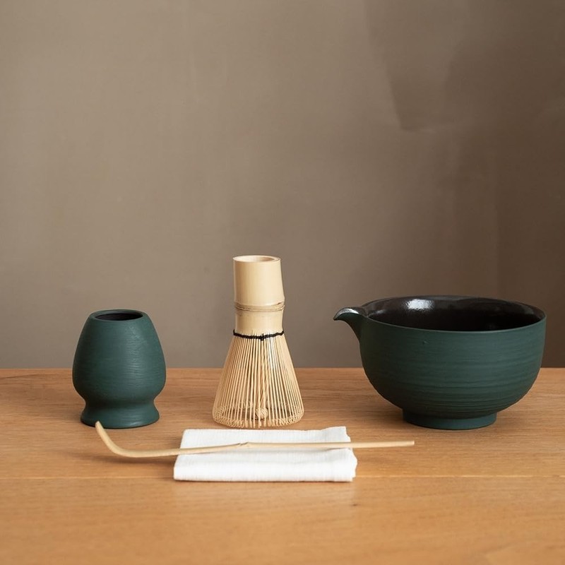 6-pcs Japanese Matcha Whisk Set, Handmade Ceramic Matcha Set with Bowl(Chawan…