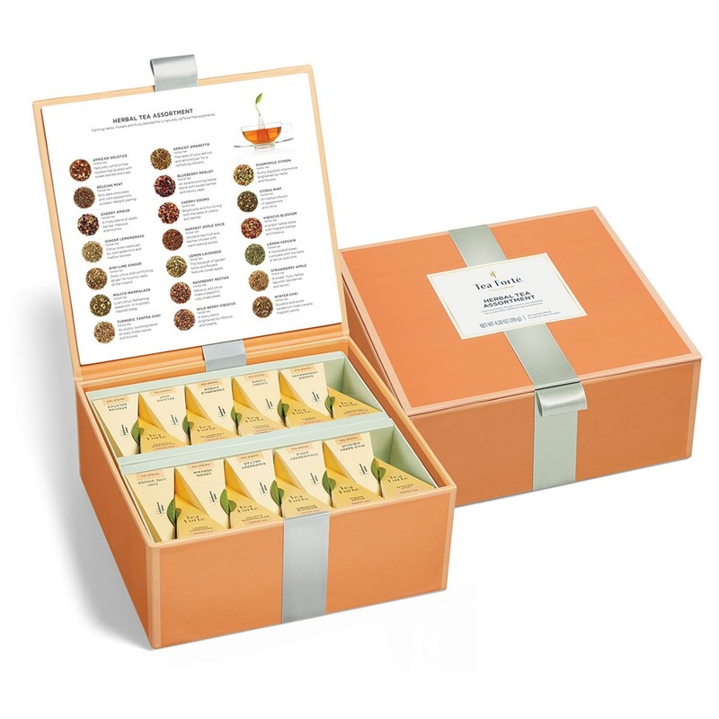 Tea Forte Premium Tea Chest Presentation Box Gift Set Sampler, 40 Count