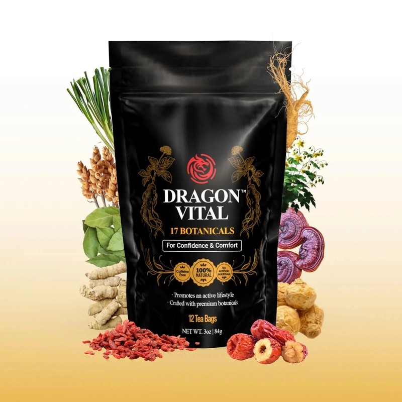 Dragon Vital Herbal Tea with Ginseng Maca – Natural Energy Support | Caffein…