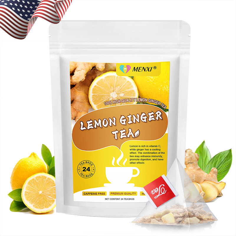 24 Pcs Organic Lemon Ginger Tea – Digestive Comfort & Cold Season Wellness Blend