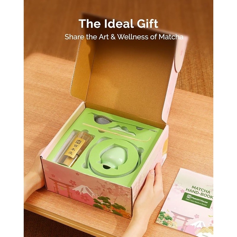 Complete Matcha Set 7 Piece Kit Bamboo Whisk Matcha Bowl Tea Ceremony Gift New gallery