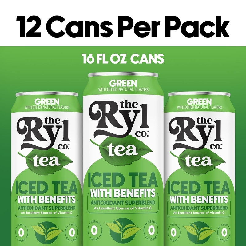 Refreshing Ryl Green Tea Iced Tea - Guilt-Free Zero Calorie 12-Pack (16 Fl Oz) gallery