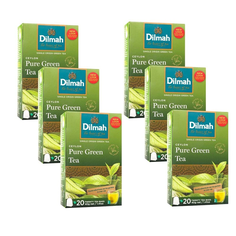 Dilmah Pure Ceylon Green Tea – 20 Tea Bags x 06 packs