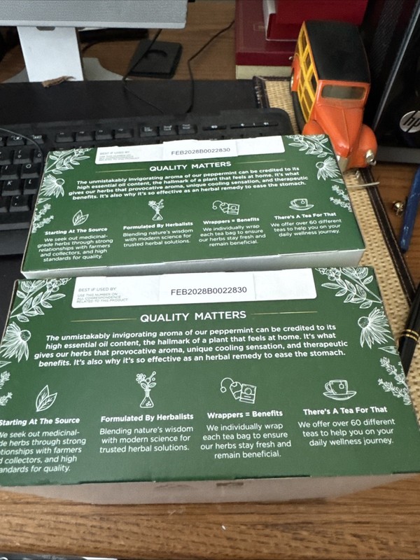 Organic Peppermint, Caffeine Free,48 Tea Bags, 2.53 oz (72 g) X 2 Boxes Exp 2/28 gallery