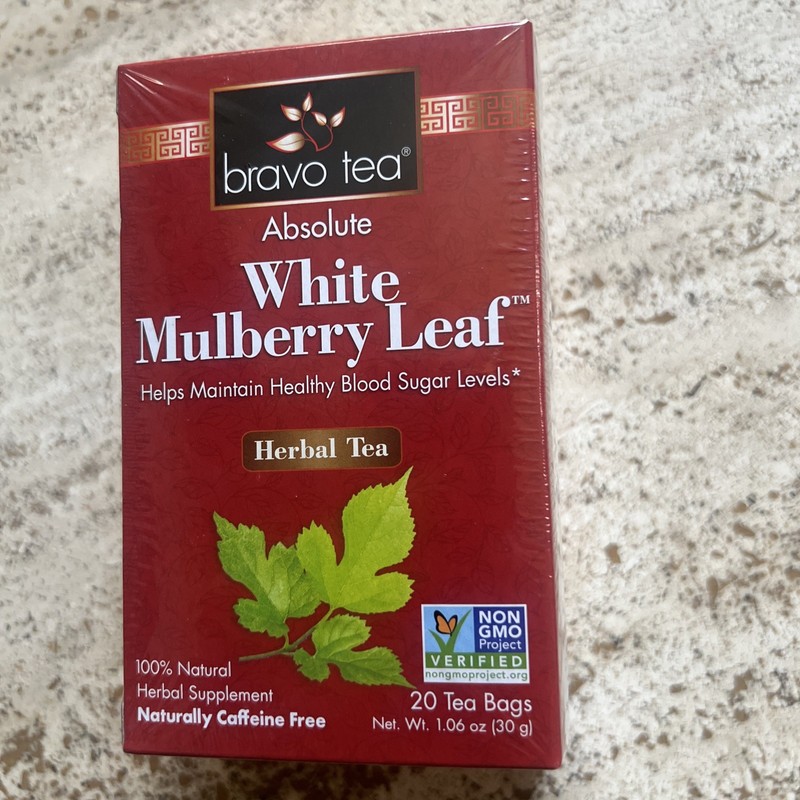Bravo Tea ~ White Mulberry Leaf Tea. Caffeine Free, 20 Tea Bags Herbal Tea