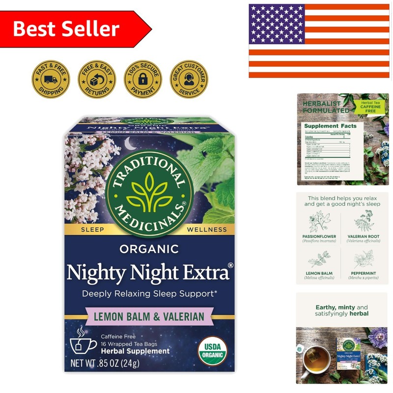 USDA Organic Valerian Root Tea – Nighty Night Extra for Relaxation & Sleep