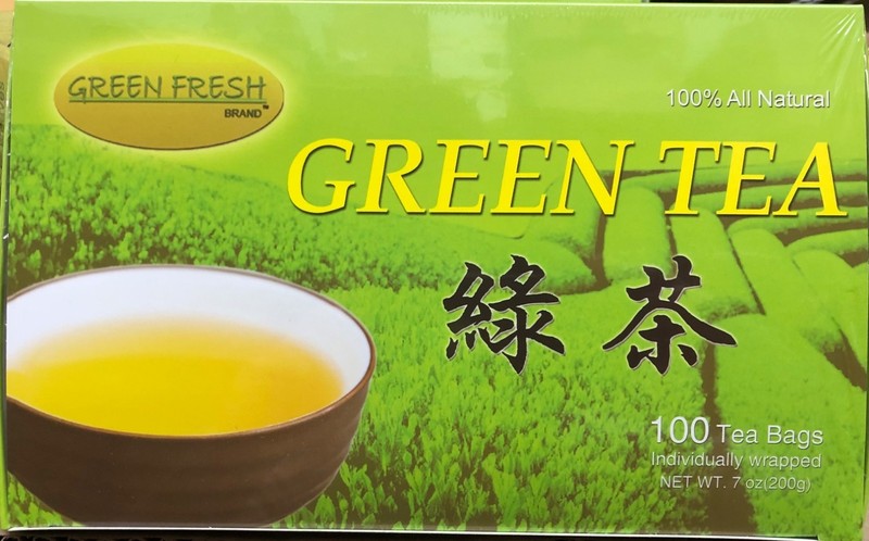 Green Fresh 100-Count Green Tea Bags 100% Natural Handpicked from Fujiang 7oz