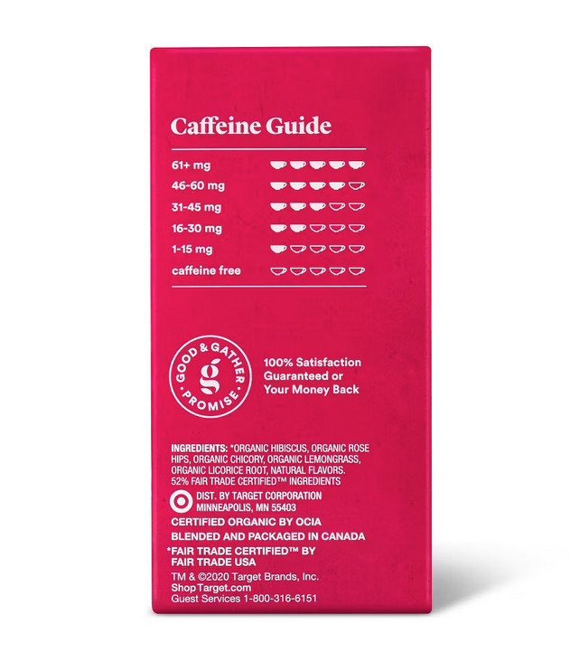 Good & Gather Organic Raspberry Hibiscus Herbal Tea - 20ct - 4 Pack (80 Bags) gallery