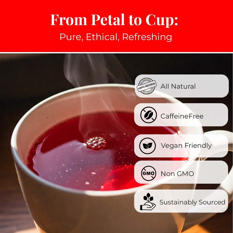 75 Organic Hibiscus Tea Bags, Hibiscus Flower Tea, Naturally Caffeine Free gallery