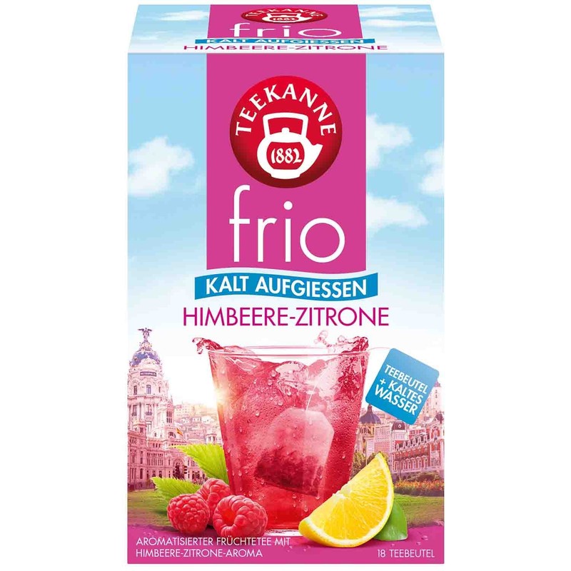 Teekanne FRIO tea: ICED TEA Raspberry Lemon – 18 tea bags-DAMAGED-FREE SHIP