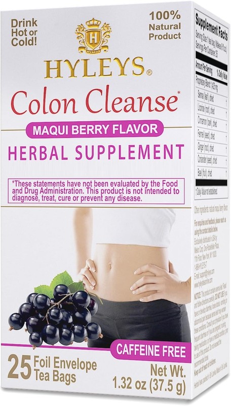 Hyleys Colon Cleanse Tea Maqui Berry Flavor – 25 Tea Bags (1 Pack)