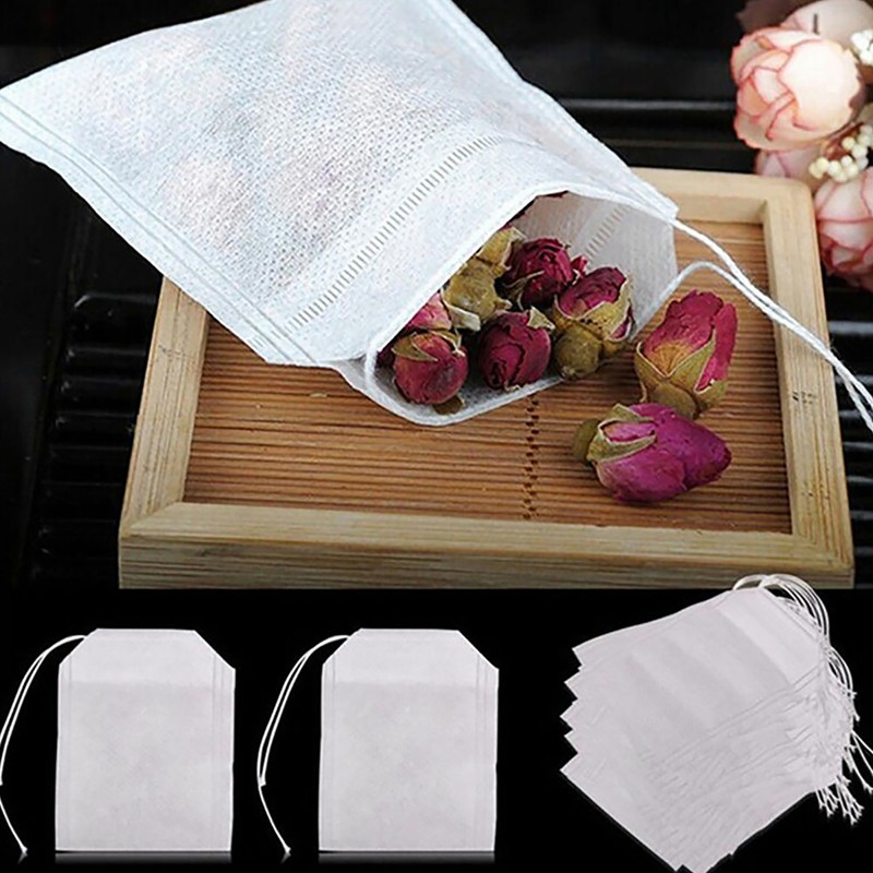 5x7cm Drawstring Closure Non-Woven Filter Bags for Hot Herbal/Black/Green Tea
