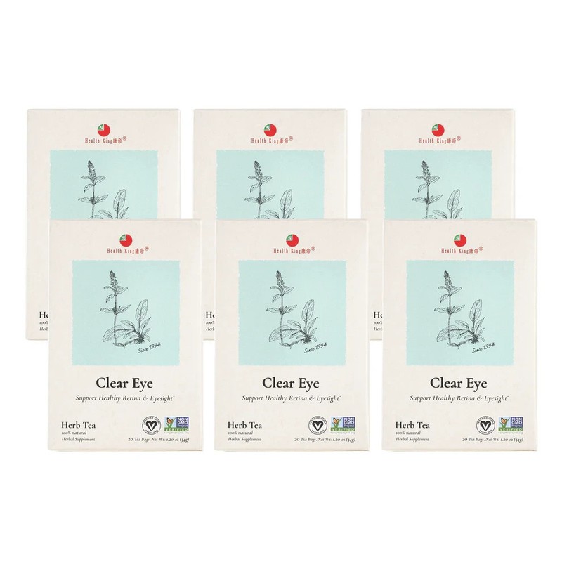 Clear Eye Herb Tea by Health King (6 Boxes of 20 Teabags Each)