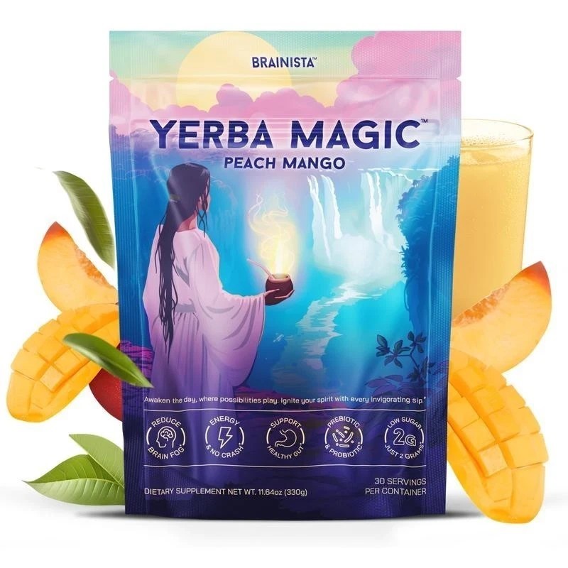 Yerba Magic Yerba Mate Instant Tea Powder Peach Mango Flavor 30 Servings NEW