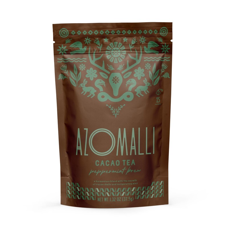 Peppermint Brew Cacao Shell Tea, Organic Cacao & Peppermint Herbal Blend, 15 ...