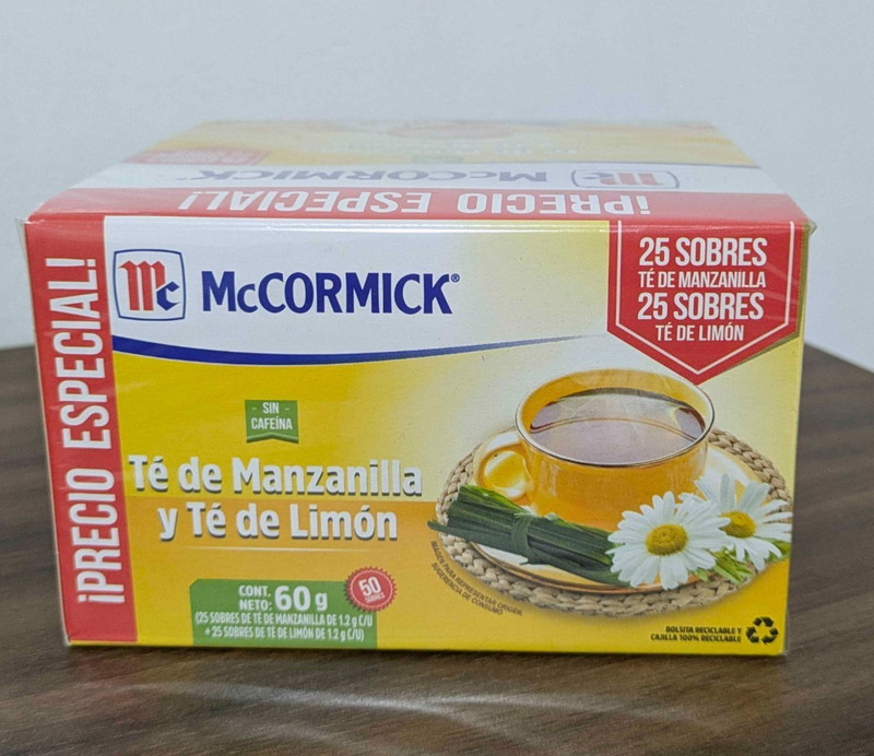 McCORMICK Chamomile and Lemon Tea 50 bags 25 each flavor Mexican tea gallery