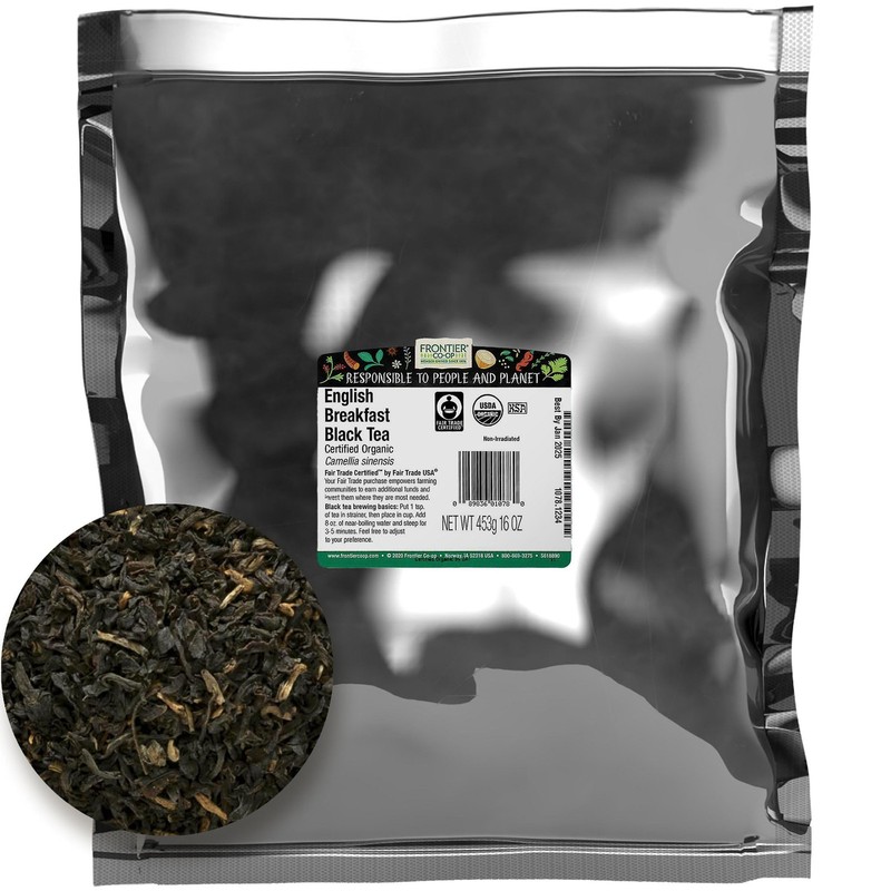 Frontier English Breakfast Tea 16 Ounce Bulk Premium Quality Whole Leaves