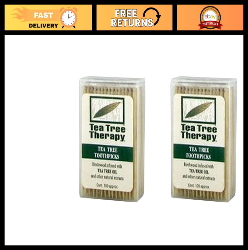 Tea Tree & Menthol Toothpicks – 100 Count (2-Pack) | Freshens Breath & Cleans Te