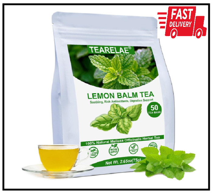 TEARELAE – Lemon Balm Tea Bag – 1.5g X 50 Count – Pure Natural Dried Lemon Balm