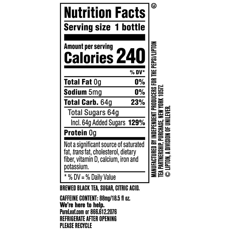 Pure Leaf Iced Tea, Extra Sweet, Real Brewed Tea, 18.5 Fl Oz Bottles (Pack of 12 gallery