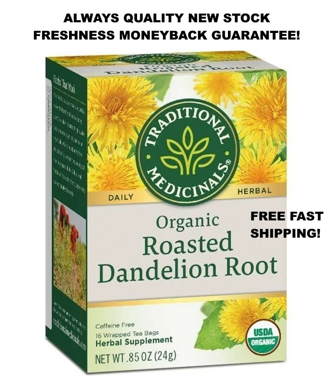 Organic Roasted Dandelion Root Tea, Caffeine Free ✅ 16 pk ✅ FREE Fast Shipping!