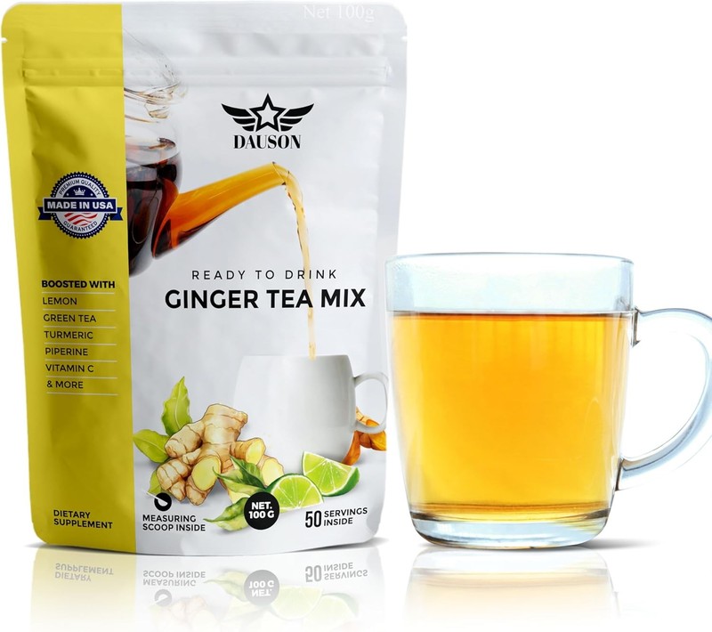 Refreshing Ginger Turmeric Tea Mix | Blend of Decaf Green Tea, Lemon, Licorice,