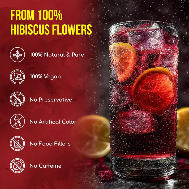 140 Hibiscus Flowers Tea Bags, 100% Natural, Pure from Hibiscus Flowers. Loose F gallery