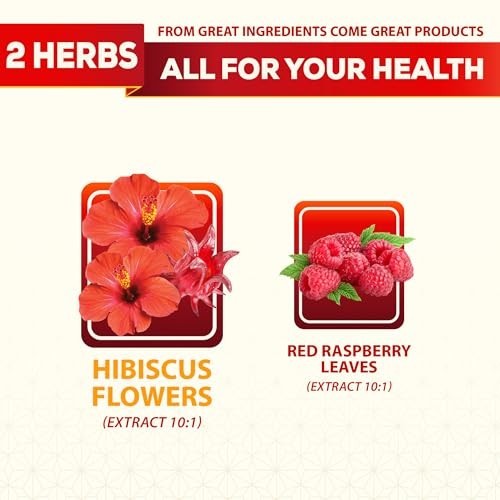 Premium Hibiscus & Raspberry Leaf Tea Bags - 50 Count - Non-GMO, Caffeine-Free H gallery