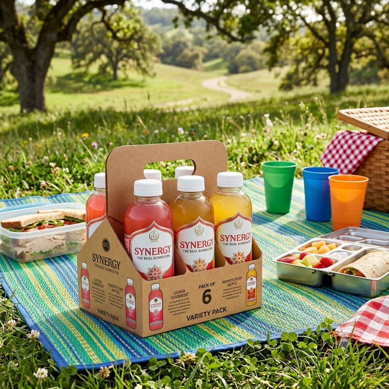 Synergy Kombucha Honeycrisp Apple & Guava Goddess 16oz 6 Pack Variety gallery