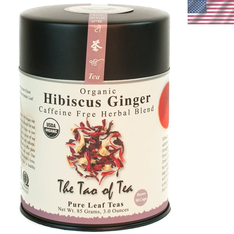 Handcrafted Organic Hibiscus Ginger Tea – 3oz Tin for 50 Sweet & Tart Cups