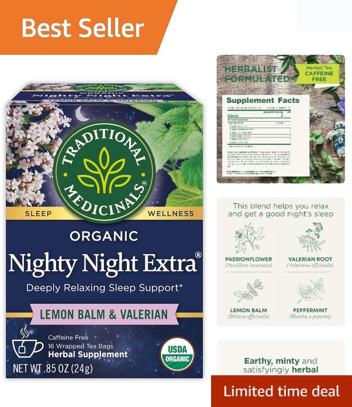 Organic Nighty Night Extra Tea with Valerian Root – 16 Pack for Relaxation