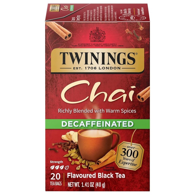 Twinings Decaffeinated Chai Tea Bags – 20 Count