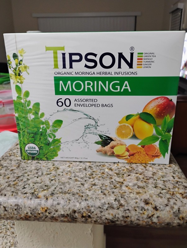 Tipson MORINGA Assorted Herbal Tea Infusions USDA Organic Lot of 60 Bag BB 10/26