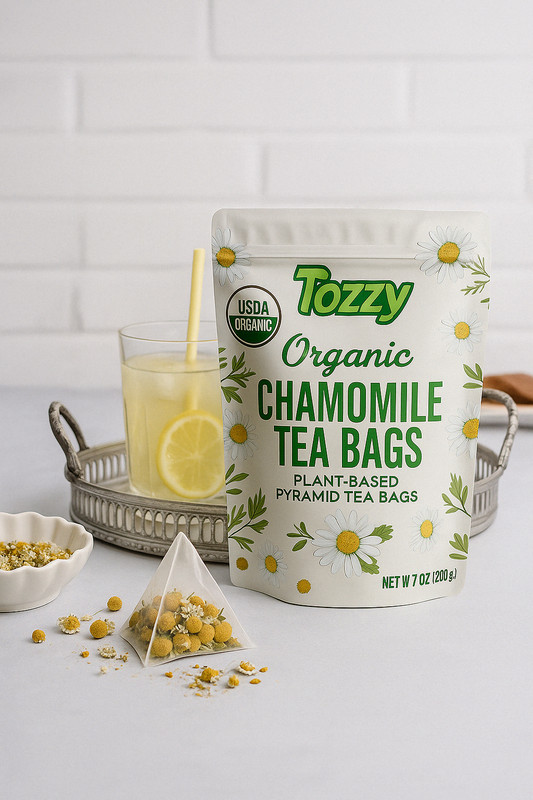 Organic Chamomile Tea Bags - 100 Count (Plant-Based Pyramid Tea Bags) gallery