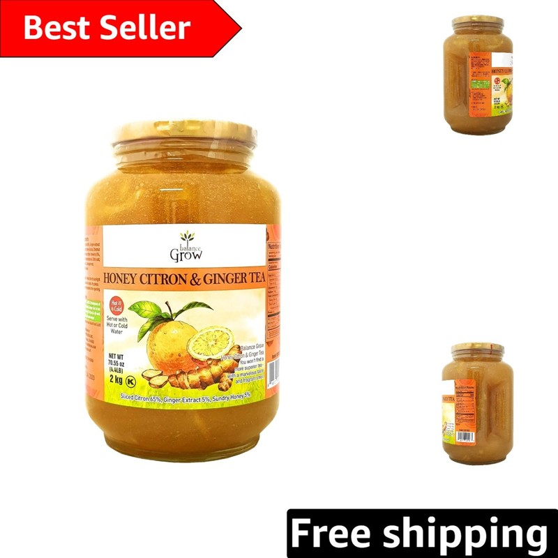 70.55oz Honey Citron Ginger Tea – Natural Digestive Aid for All Ages