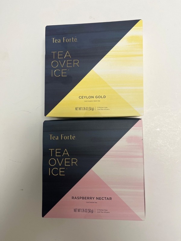 New Tea Forte Over Ice Raspberry Nectar & Ceylon Gold 5 each = 10 Large Size