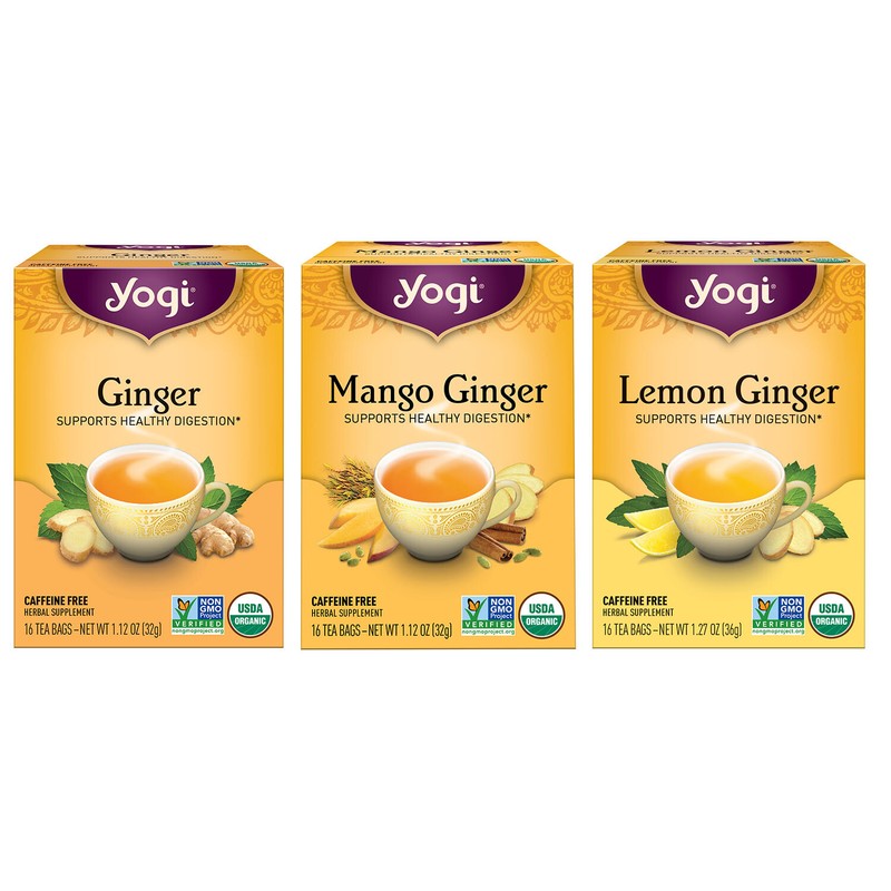 Yogi Tea – Ginger Tea Variety Pack Sampler (3 Pack) – 48 Organic Herbal Tea Bags