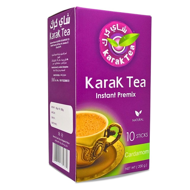 Karak Tea Cardamom Instant Tea Mix 10 Sticks 200g – Authentic Cardamom Flavor