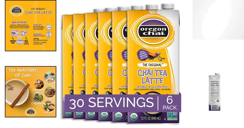 Authentic Chai Tea Latte Concentrate - 32 Fl Oz (Pack of 6) for Ultimate Flavor gallery