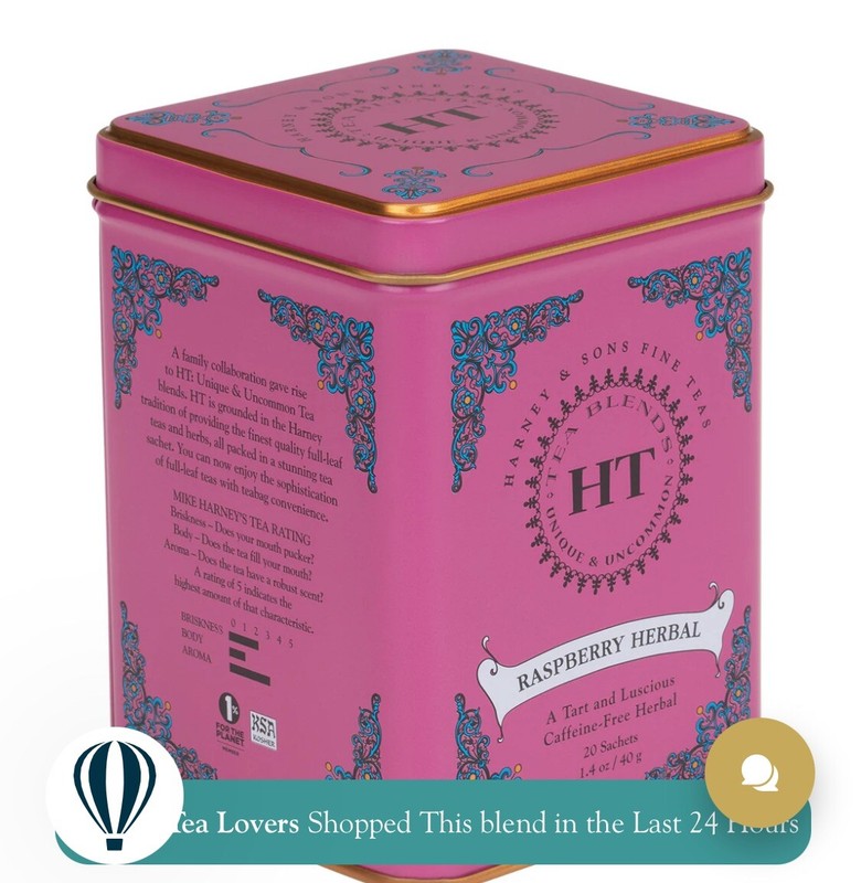 Harney and Sons HT Raspberry Herbal Tea 20ct tin