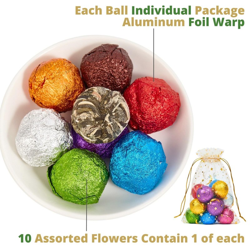 10 Assorted Blooming Flower Tea Balls Gift Set| Handmade Herbal Flowering Tea... gallery