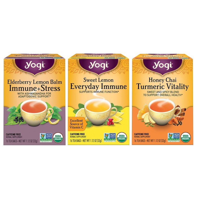 Yogi Tea – Immune Support Variety Pack Sampler (3 Pack) – 48 Tea Bags