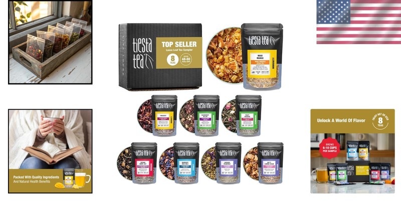 Relaxing Loose Leaf Tea Sampler Set - 8 Flavors for Hot & Iced Enjoyment gallery