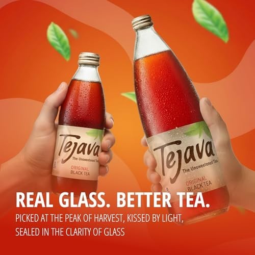 Tejava Unsweetened Black Iced Tea, 24 Pack 12oz Bottles, No Sugar. gallery