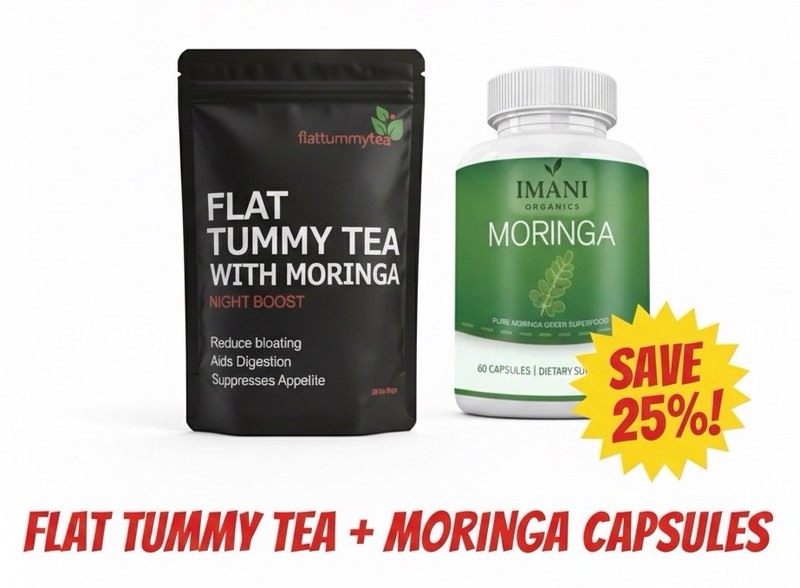 Moringa bundle Capsules+Flat Tummy Tea With Moringa 28 Tea Bags Slim Tea deal!