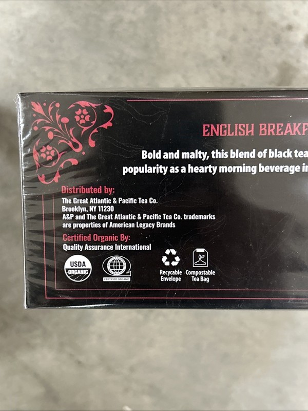 A&P Organic English Breakfast Tea 2 48 Count boxes Atlantic Pacific gallery