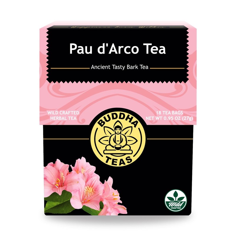 Buddha Teas Pau d’Arco Tea OU Kosher, 18 BleachFree Tea Bags