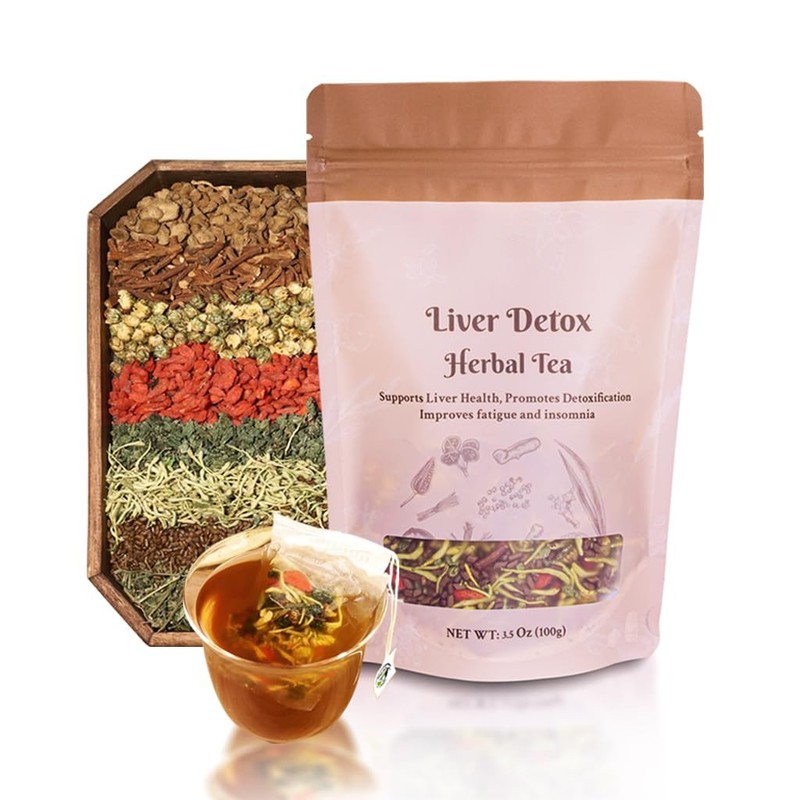 Liver Support Herbal Tea, 9 Ingredients, Daily Liver Health Tea (15 Cups) 100g