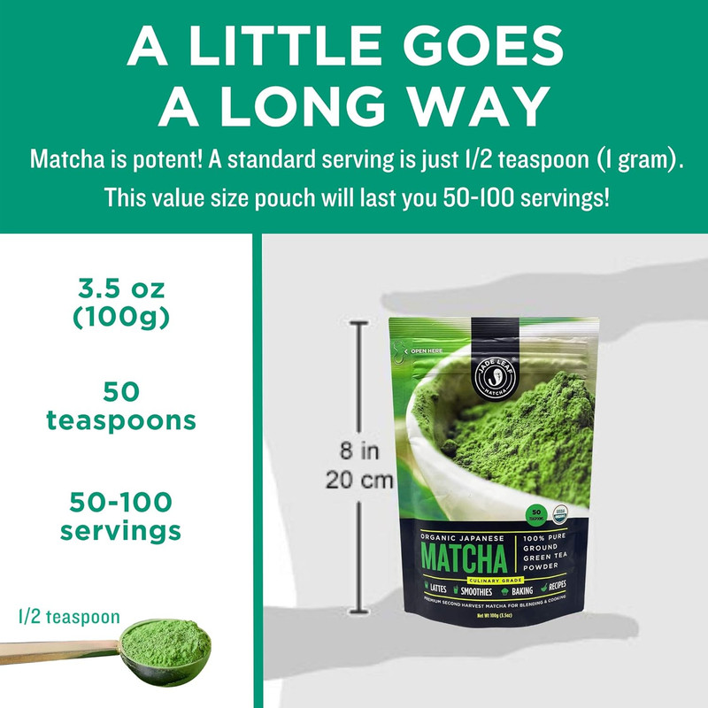 - Organic Culinary Grade Matcha Powder - Premium Second Harvest - Authentic Japa gallery